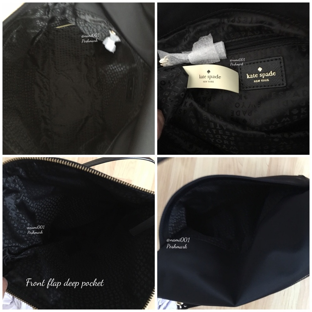 Kate Spade Black Nylon Hobo Bag Crossbody NWT - Picture 4 of 8